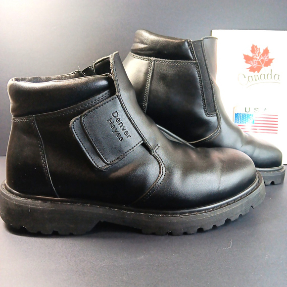 Denver Hayes Other - Size 11 Leather Denver Hays Slip On Hook And Loop Mens Combat Boots Shoes